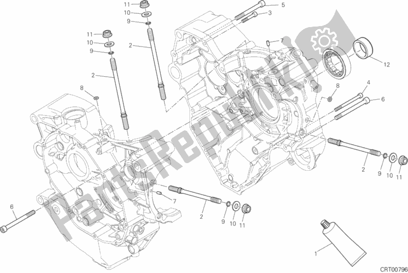 All parts for the 10a - Half-crankcases Pair of the Ducati Diavel Xdiavel Sport Pack Brasil 1260 2019